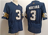 Men's Notre Dame Fighting Irish #3 Joe Montana Navy With Name Limited Stitched Jersey,baseball caps,new era cap wholesale,wholesale hats